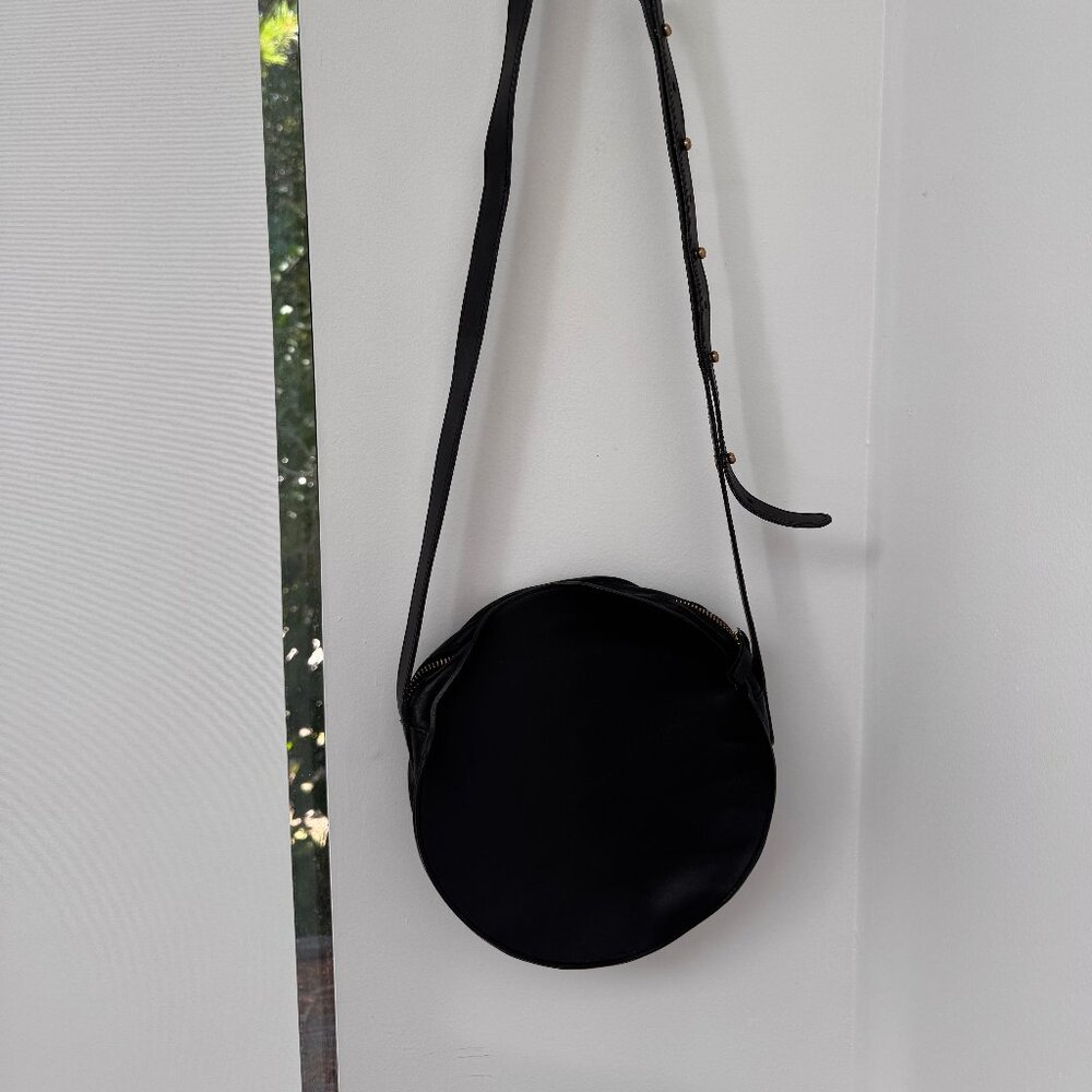 Minor History Full Moon Black Leather Crossbody Bag
